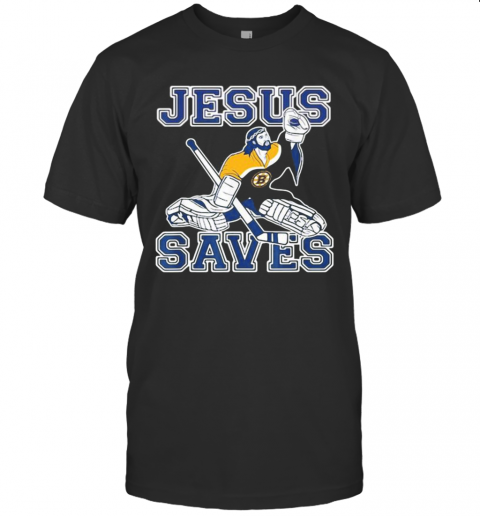 Boston Bruins Hockey Jesus Saves T Shirt