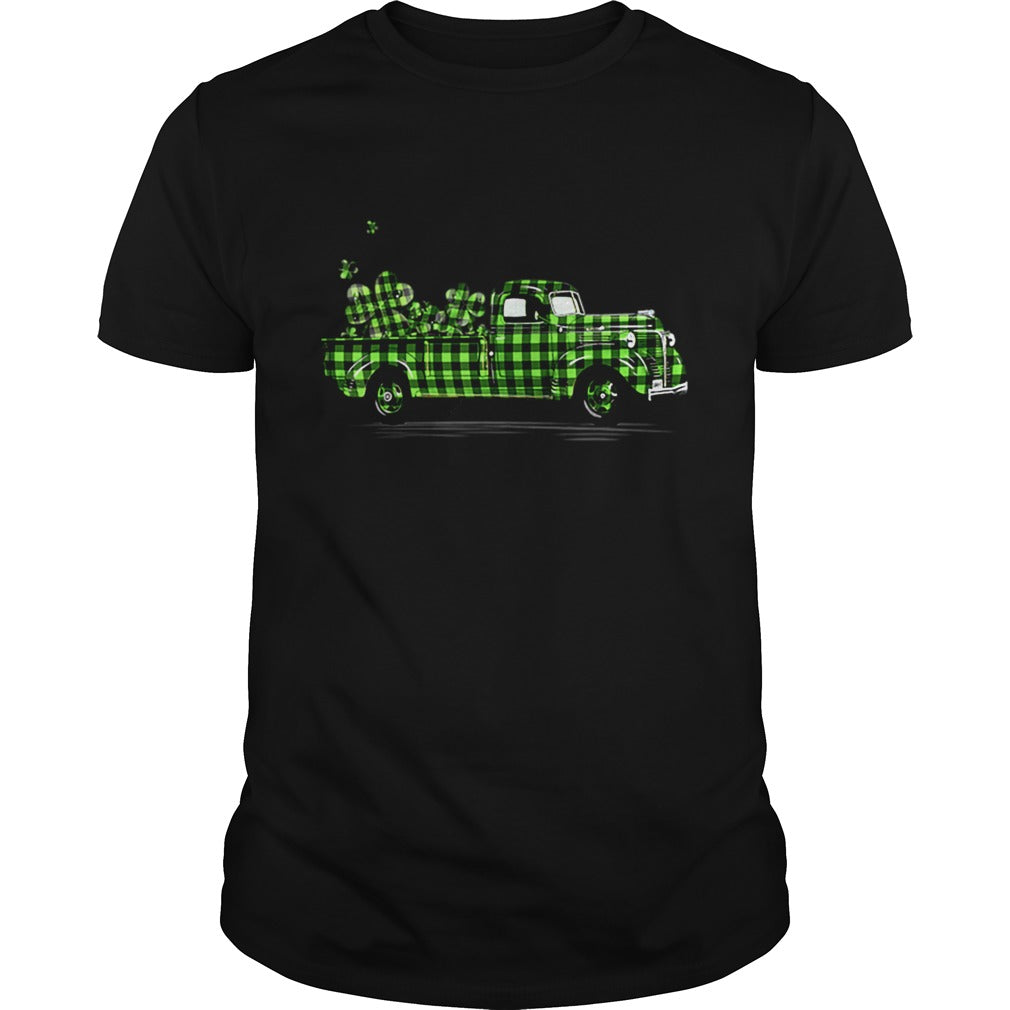 Buffalo Plaid Shamrock Pickup Truck Cute St Patricks Day shirt