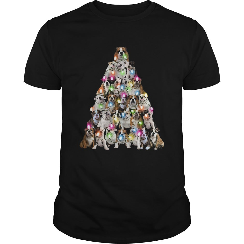 Bulldog Christmas Tree shirt