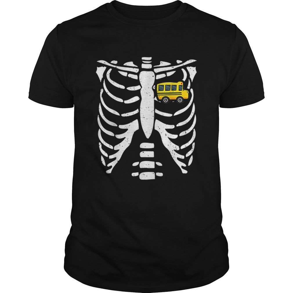 Bus Driver Halloween Costume Skeleton Bone Rib Dad Tee shirt