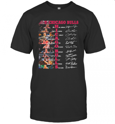 Chicago Bulls Team Basketball Players Signatures T Shirt