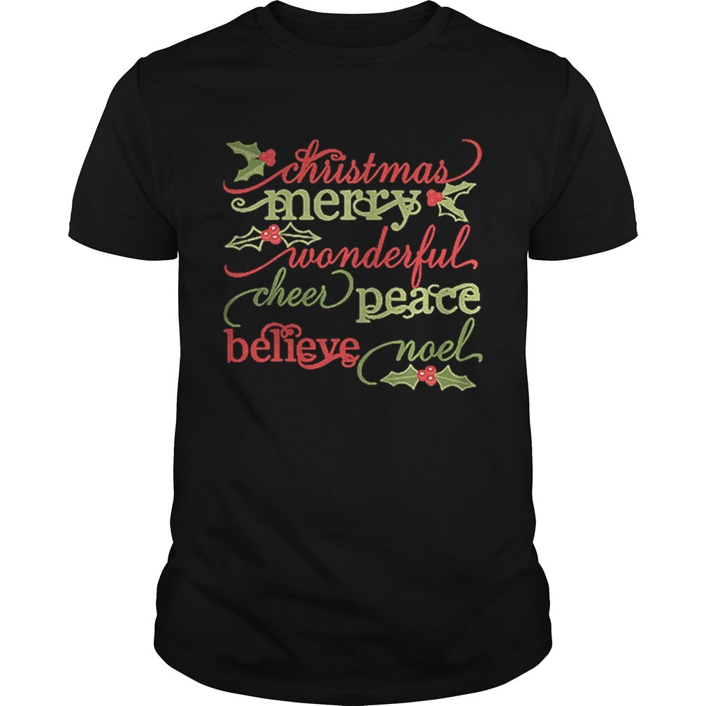 Christmas merry wonderful cheer peace believe noel shirt