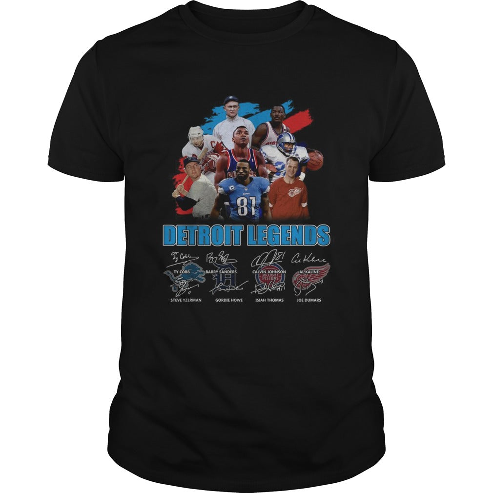 Detroit Legends team player signatures shirt