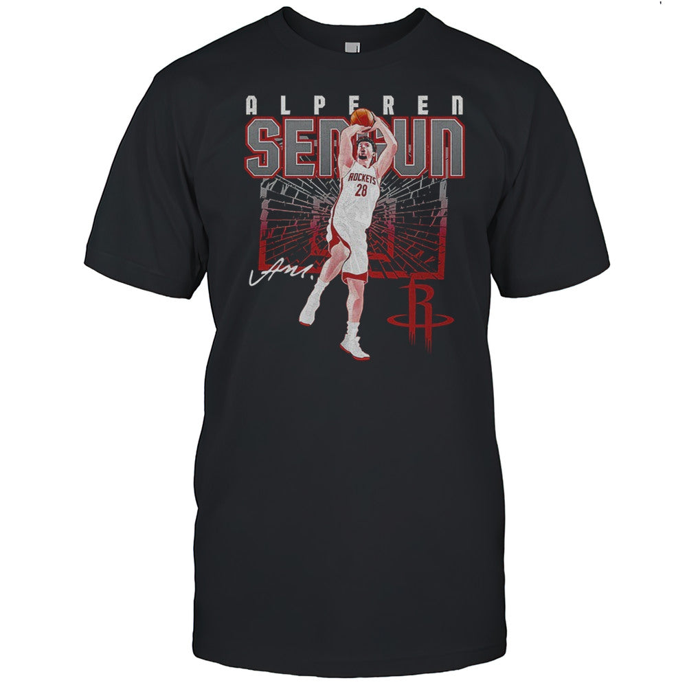 Alperen Sengun Houston Rockets MLB Basketball Player Shattered Signature Shirt