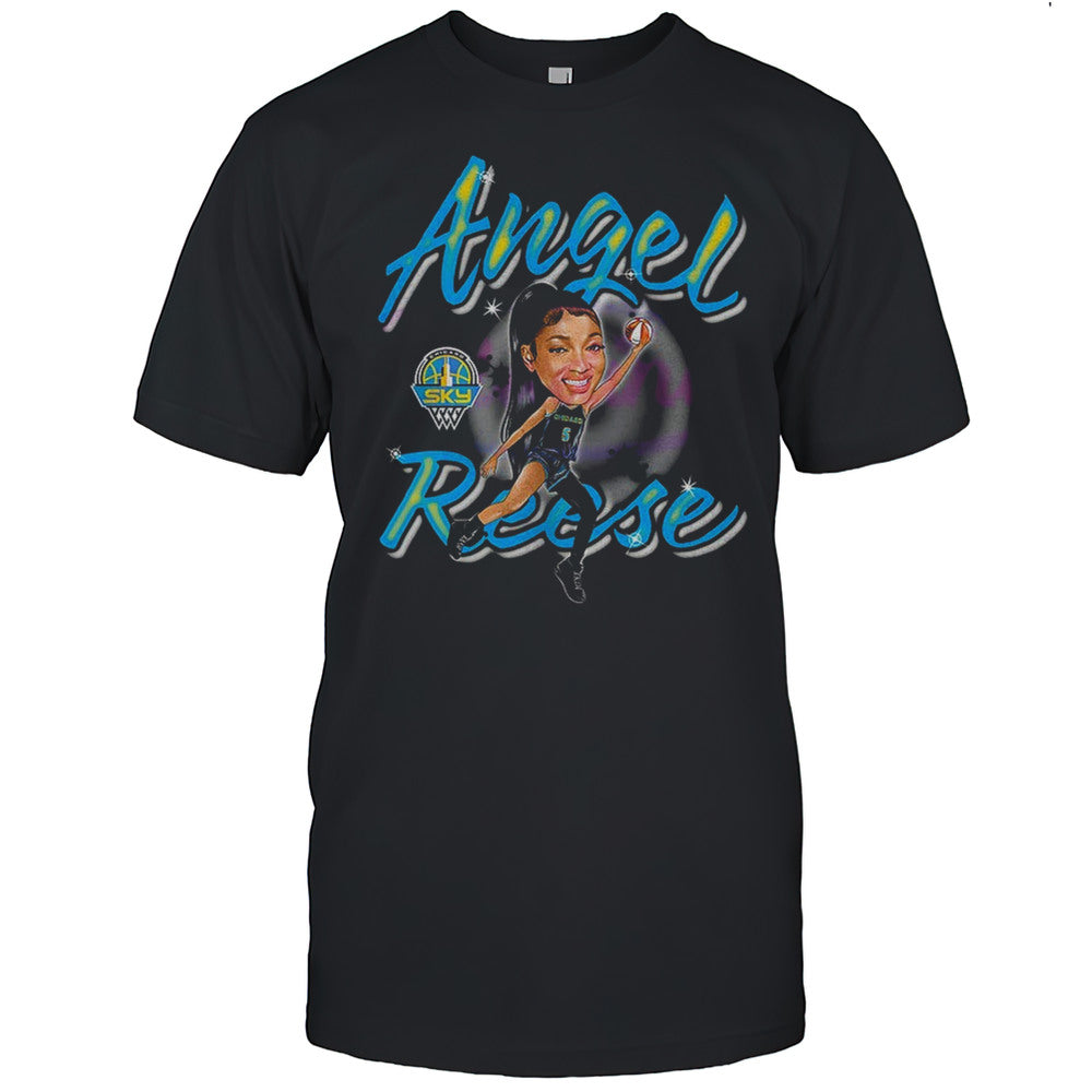 Angel Reese Chicago Sky Womens Basketball WNBA Cartoon Shirt
