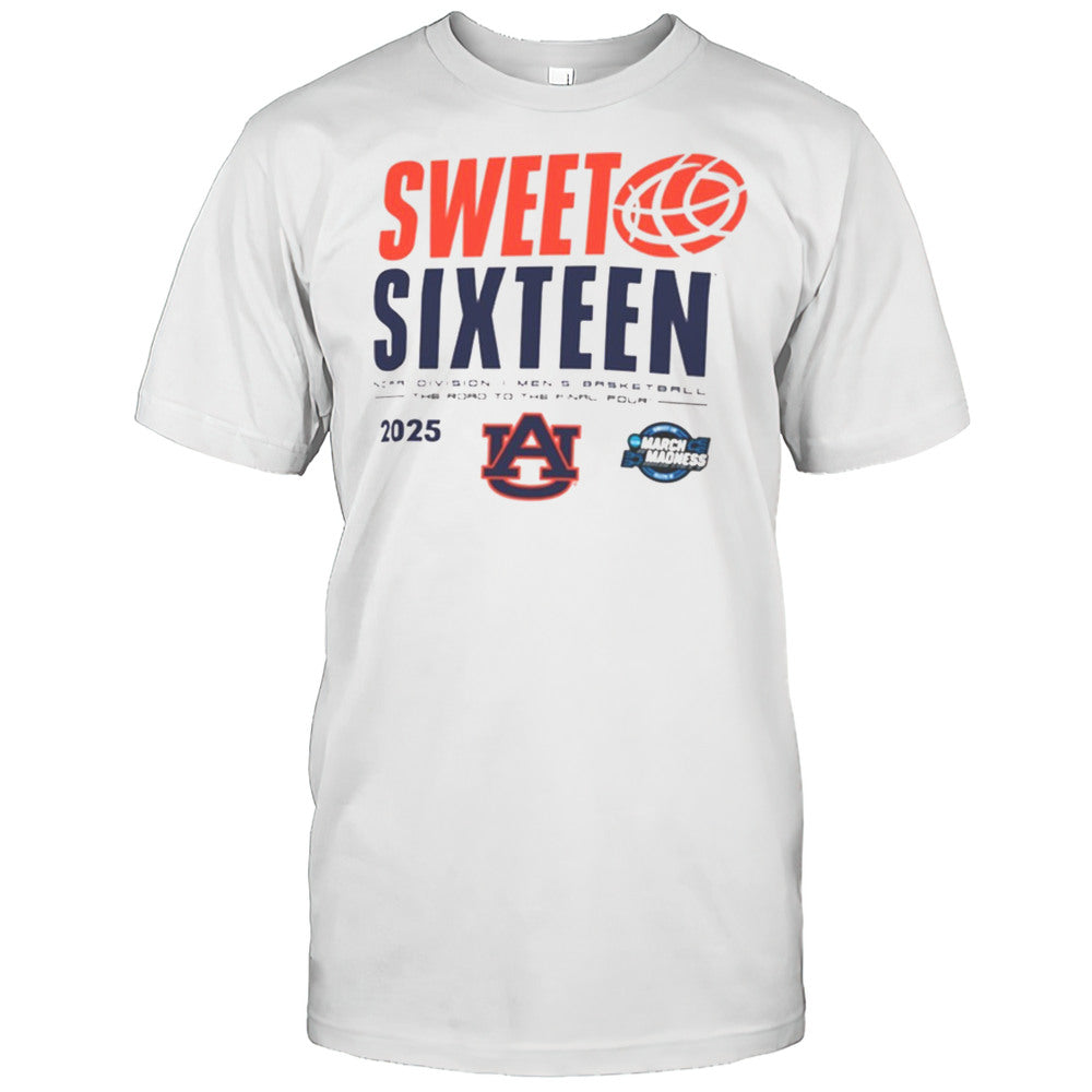 Auburn Tigers NCAA Division I Mens Basketball The Road To The Final Four Sweet Sixteen March Madness 2025 T shirt