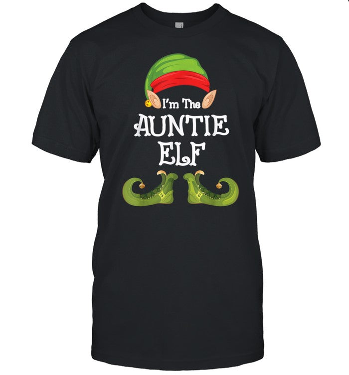 AUNTIE Elf Cute Matching Family Group Christmas Party Pajama shirt