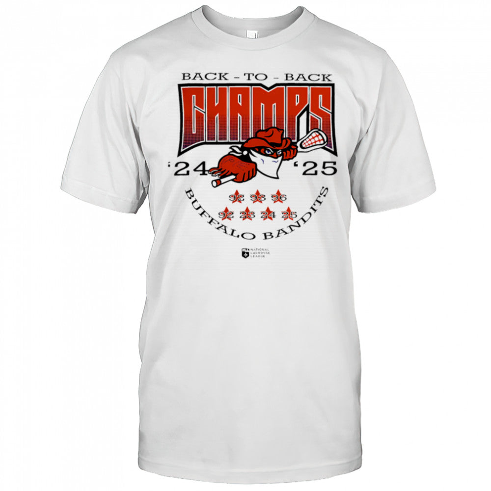 Buffalo Bandits 2025 Back To Back NLL Cup Champions shirt