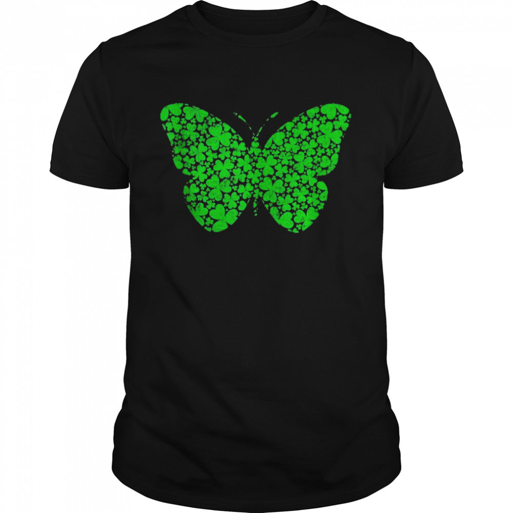 Butterfly Shamrock Leaf Butterfly St Patrick Day Shirt