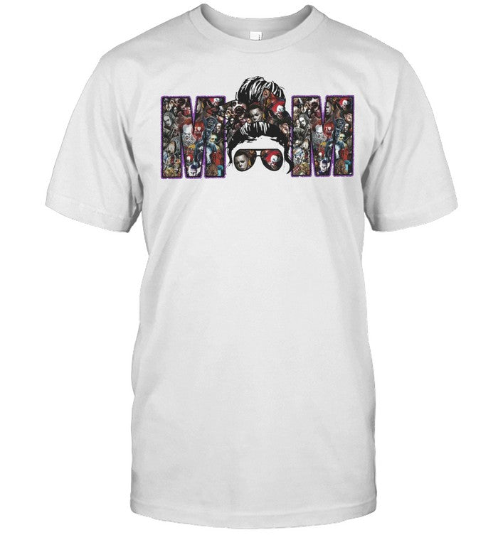Chibi Horror Movies Characters Halloween girl mom shirt