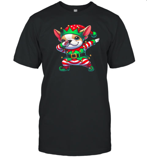Christmas French Bulldog Elf Funny French Bulldog Lover T Shirt