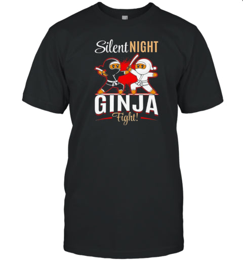 Christmas Gingerbread Silent Night Ginja Fight Cartoon T Shirt