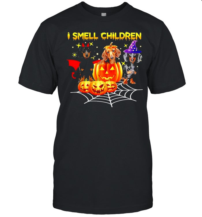 Dachshund Witch I Smell Children Halloween T shirt