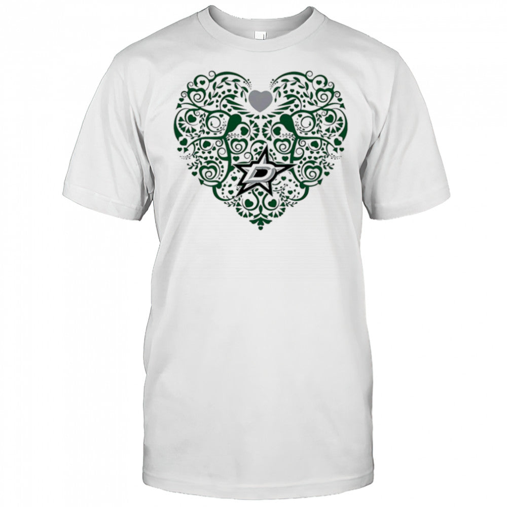 Dallas Stars Floral Pattern Heart logo shirt