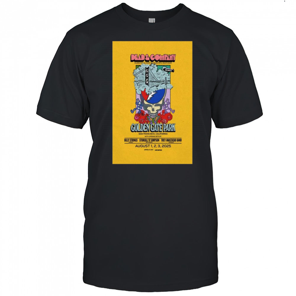 Dead &amp; Company Golden Gate Park San Francisco CA Aug 1 2 3 2025 Tour t shirt