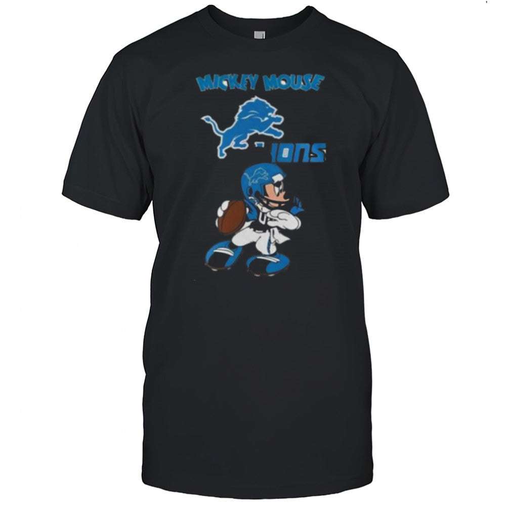 Detroit Lions Football Nfl X Mickey Mouse Movie Baseball Shirt