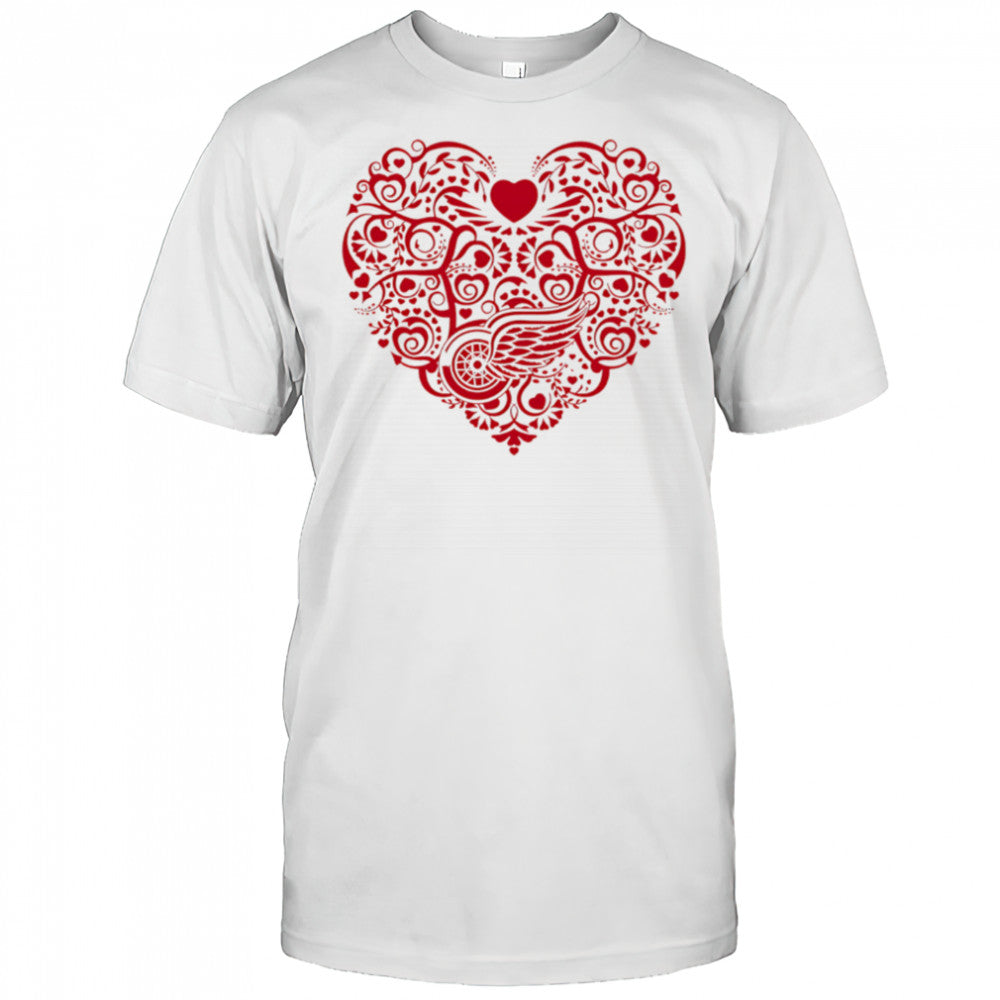 Detroit Red Wings Floral Pattern Heart logo shirt
