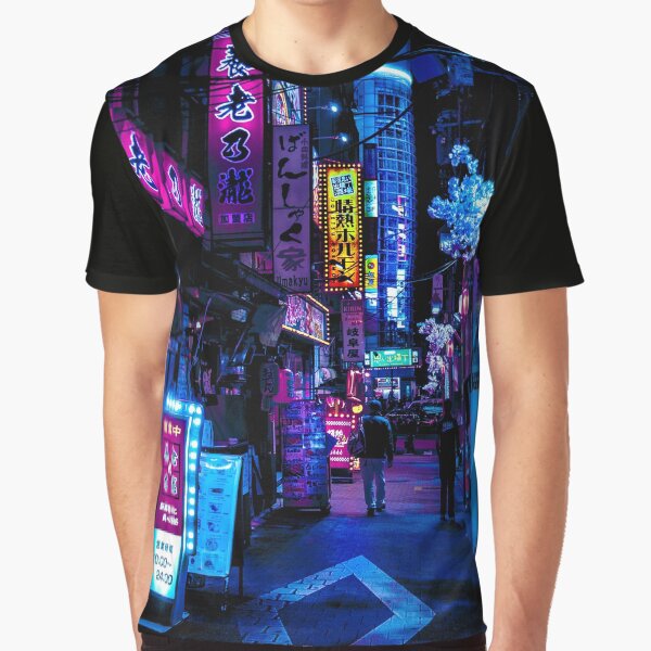 Blue Tokyo Alleys Graphic T-Shirt for Sale by HimanshiShah