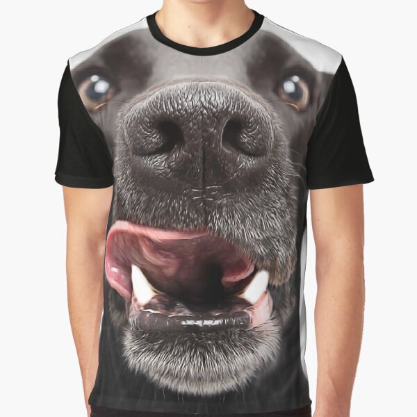 Labrador Black Showing Tongue and Teeth fit your face and nose Graphic T-Shirt for Sale by DavosLLC