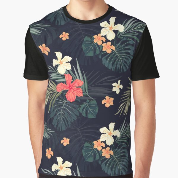 Dark tropical flowers Graphic T-Shirt for Sale by MrFreddie