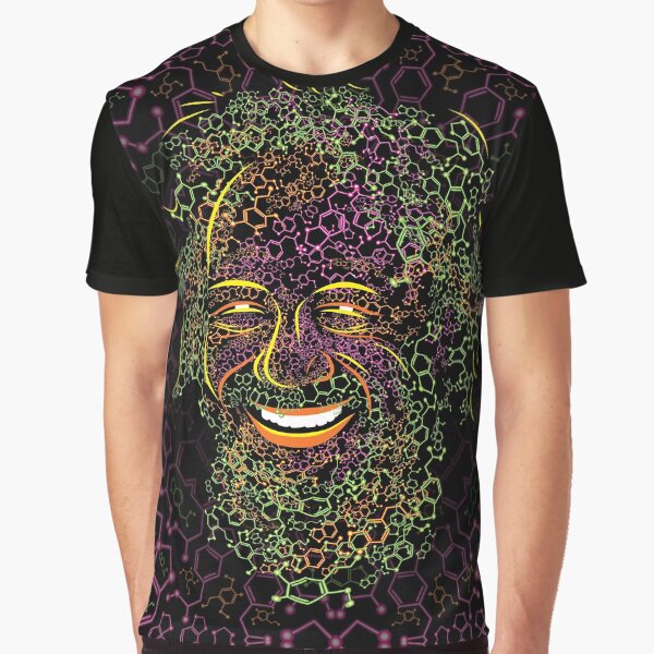 Alexander Shulgin MDMA and 2C-B Molecules Psychedelic Portrait Graphic T-Shirt for Sale by grebenru