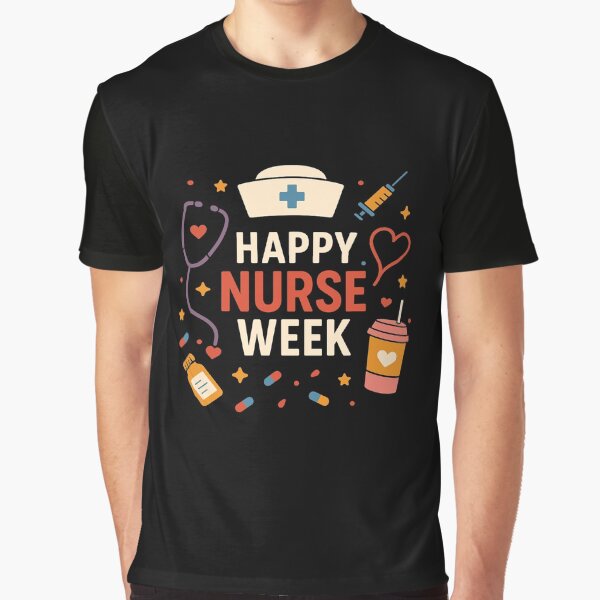 "Happy Nurse Week Celebration – Colorful Nursing Appreciation" Graphic T-Shirt for Sale by Bright08
