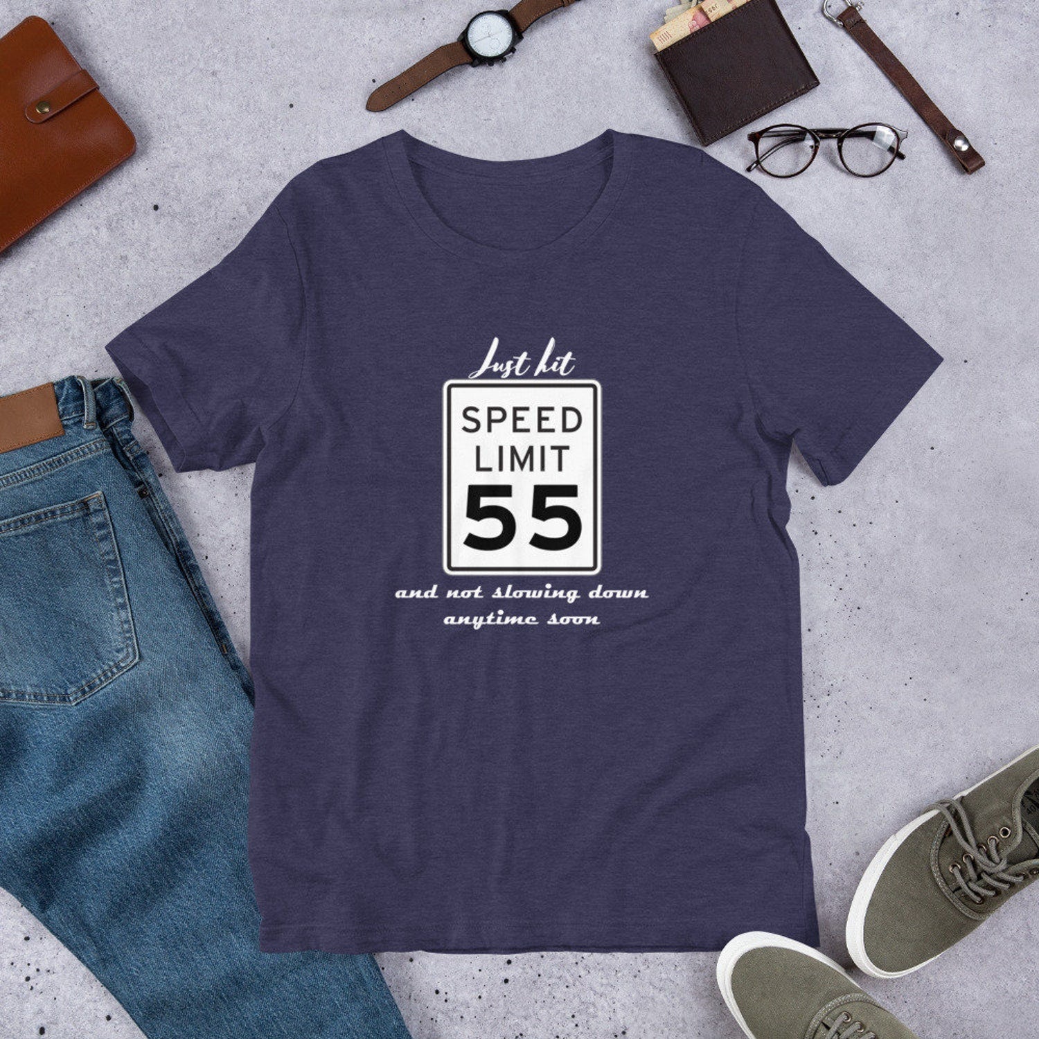 55th Birthday Gift Shirt, 55 Year Old Not Slowing Down Tee, Men Women Gift