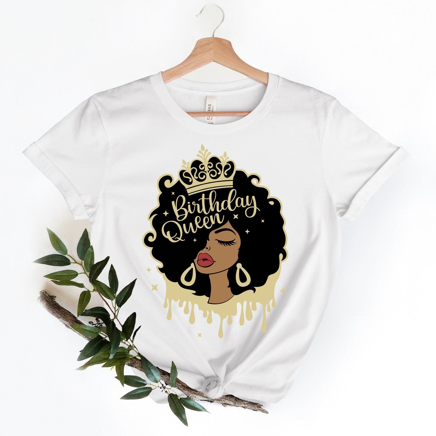 Birthday Queen Afro T-Shirt: Queen Diva Tee, Celebration Gift for Women