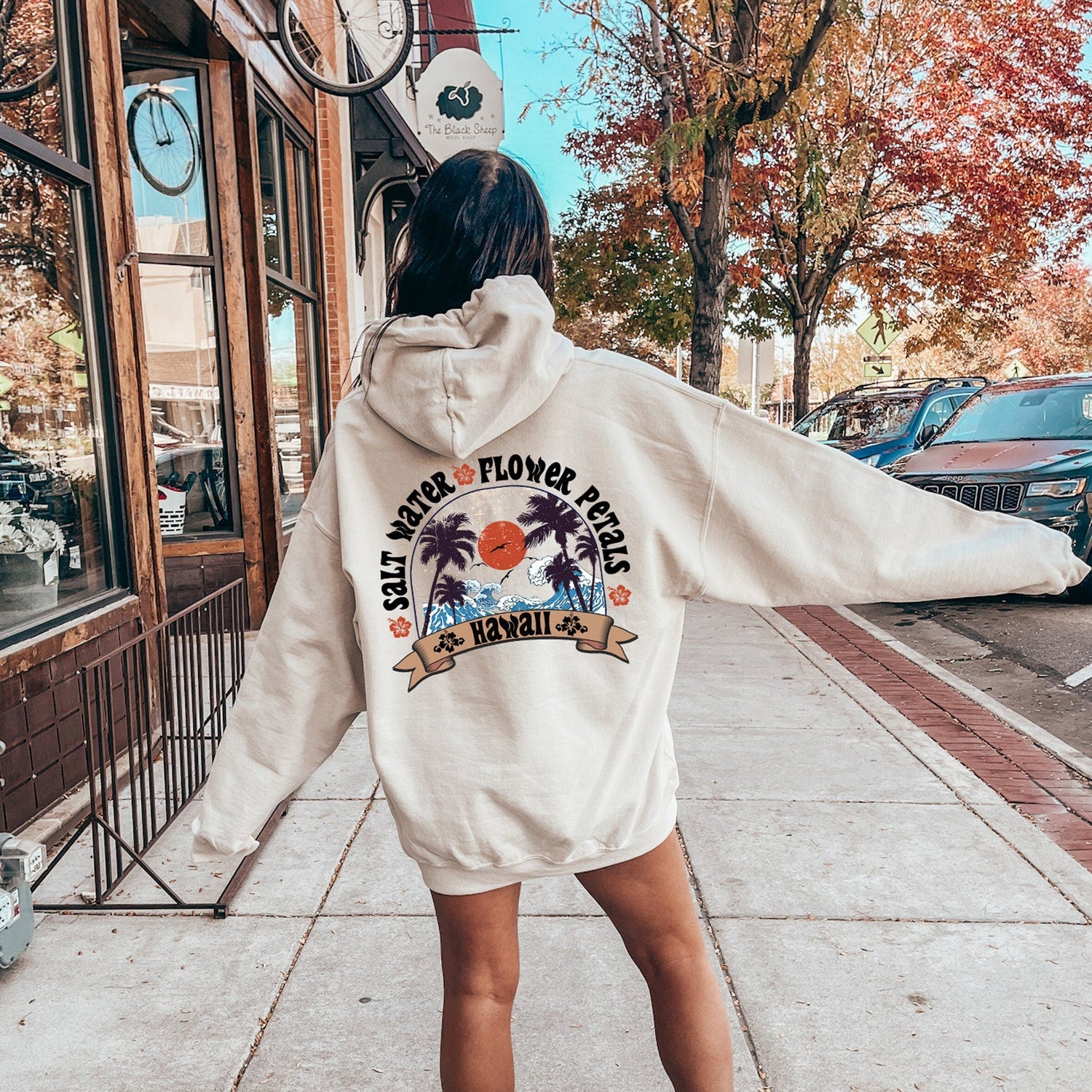 Trendy Surf Hoodie, Aesthetic Hawaii Sweatshirt, Women's Siesta Beach Hoodie, Coconut Girl Hoodie,  Girl Shirt, Cute Graphic Tees, E5836