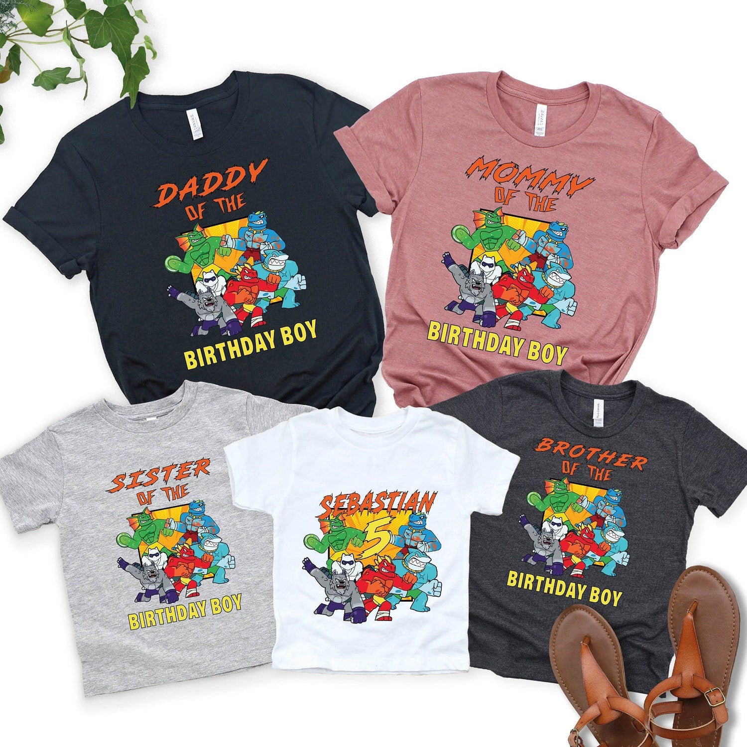 Custom Heroes of Goo Jit Zu Birthday T-Shirt: Personalized Party Matching Tee, Boy Gift