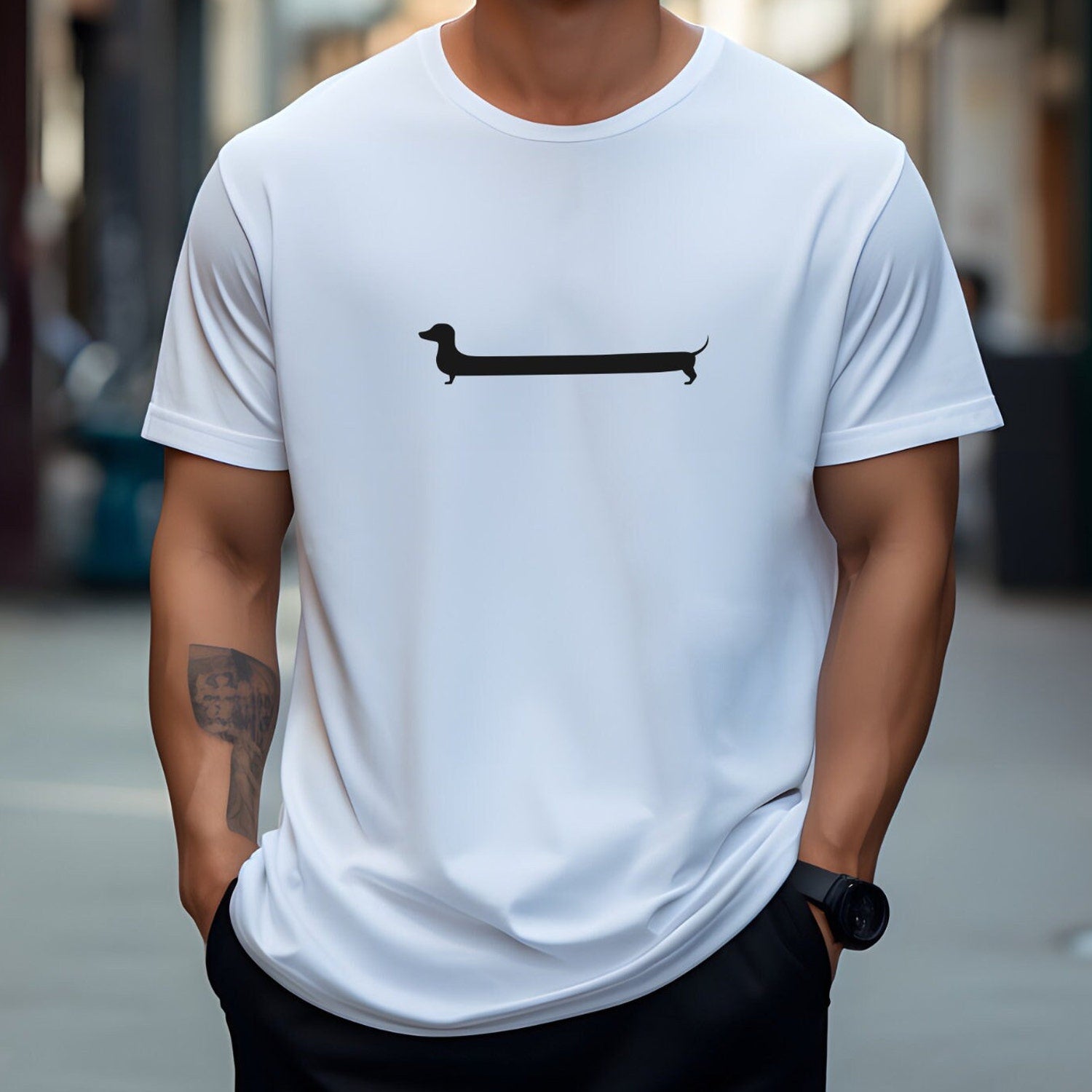 Dachshund Dad T-Shirt: Long Dog Lover Tee, Wiener Dog Gift for Owners