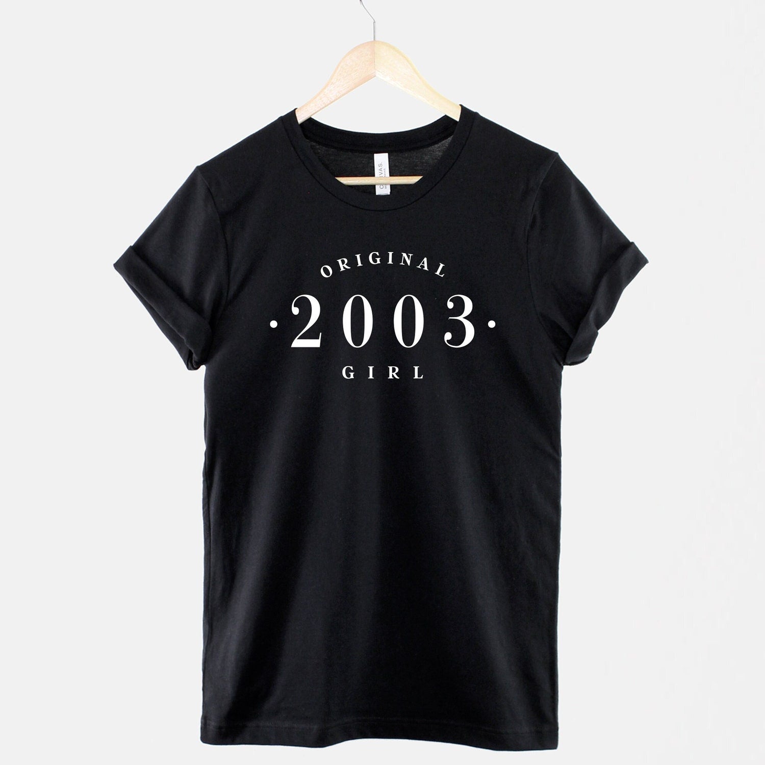 21st Birthday T-Shirt: Original 2003 Girl, Vintage Style