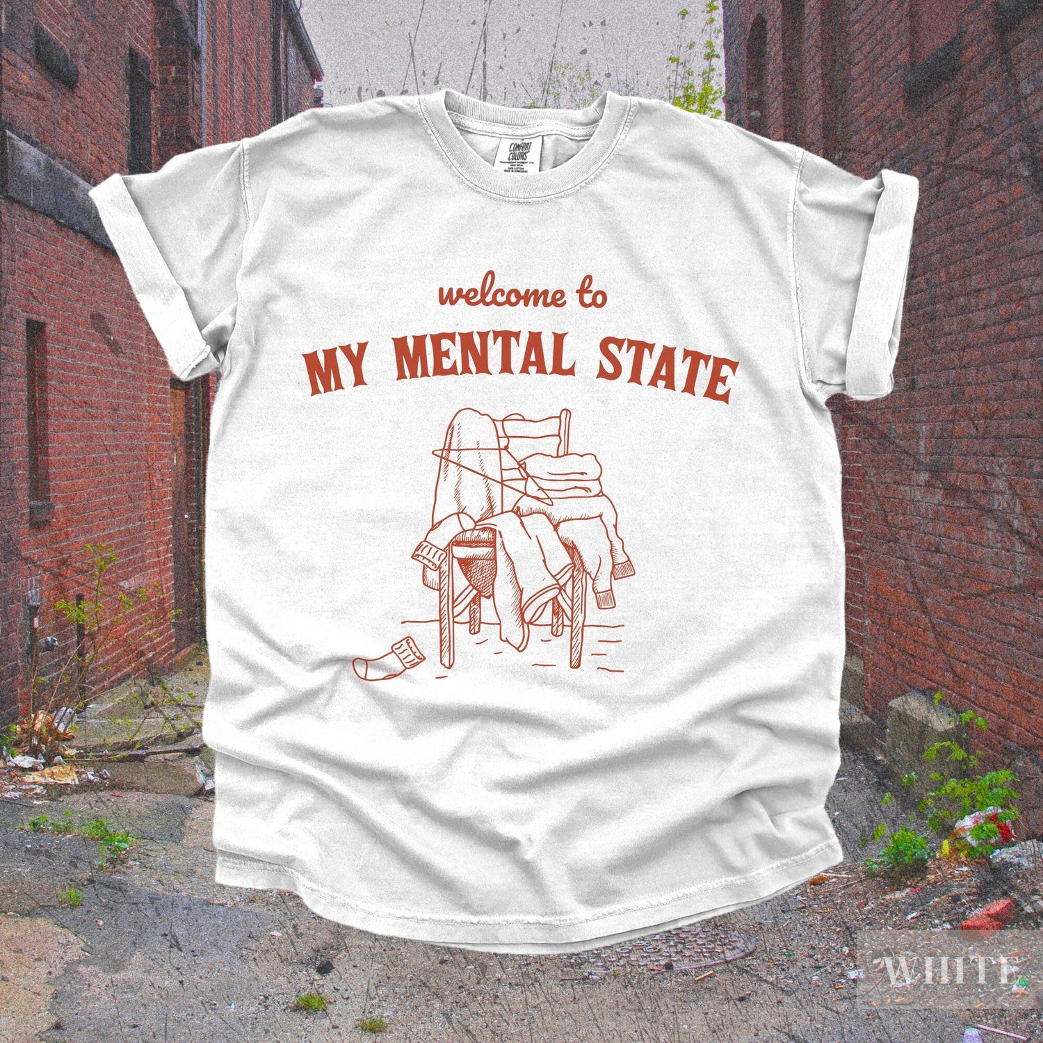 Vintage Controlled Chaos TShirt | Retro Boho 90s Y2K Funny Aesthetic T-Shirt, Cute Trendy Unique Baggy Oversized Tee, My Mental State Shirt