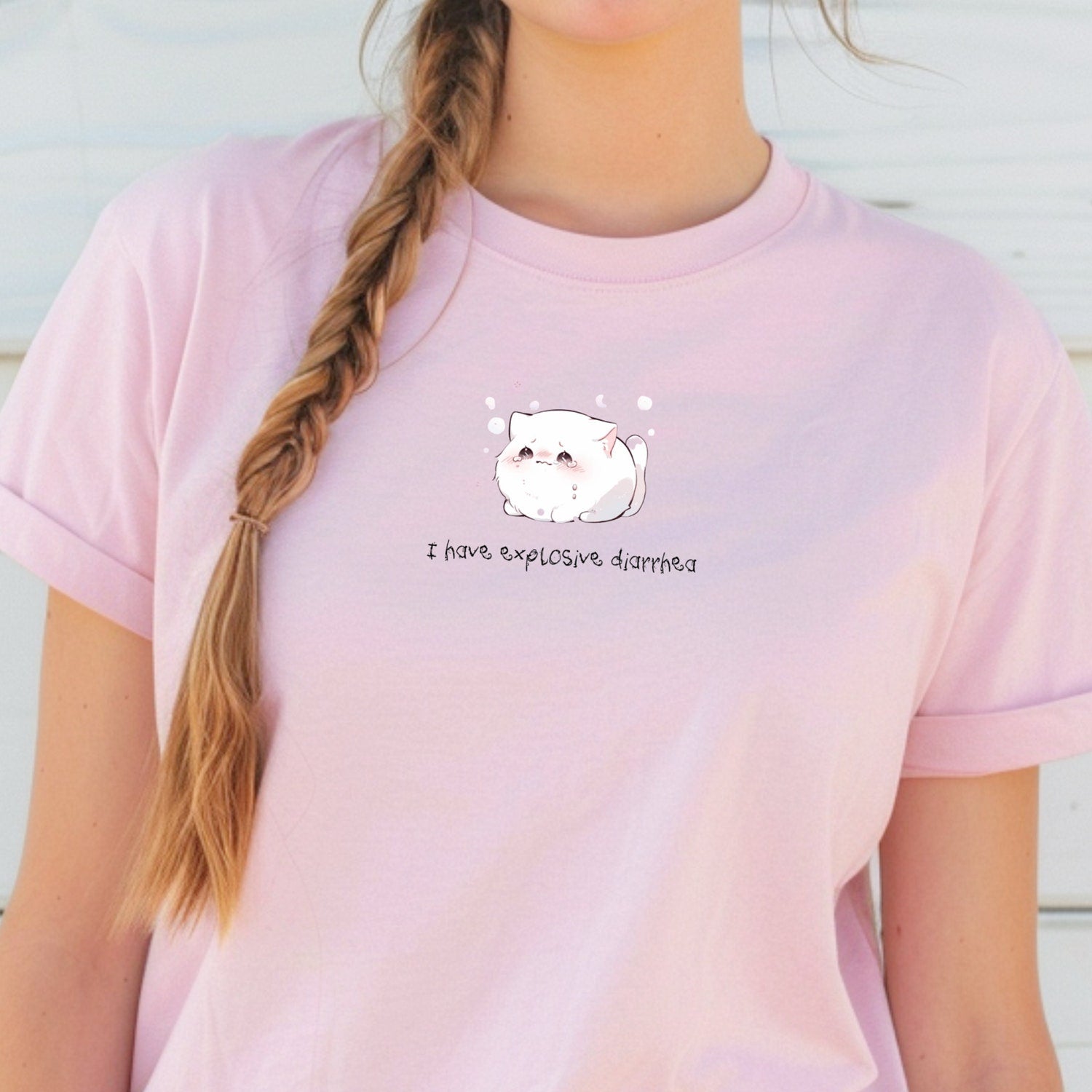 Cute Kawaii Cat Shirt Kawaii Shirt Ironic Shirt Pink Yami Kawaii Kawaii Cat Tee shirt Quirky Cat Shirt Kawaii Clothes Funy Cat Shirt
