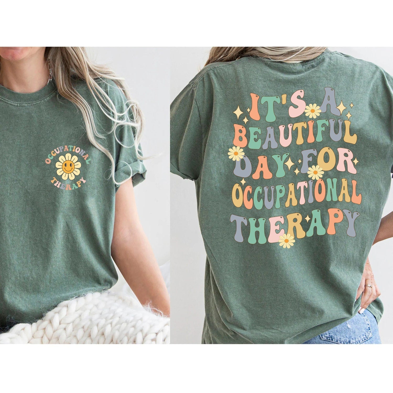 Comfort ColorsÂ® Retro Occupational Therapy Shirt, Cute OT Shirt, Special Education Shirt, Funny Therapist Shirt, Aesthetic Therapy Shirt