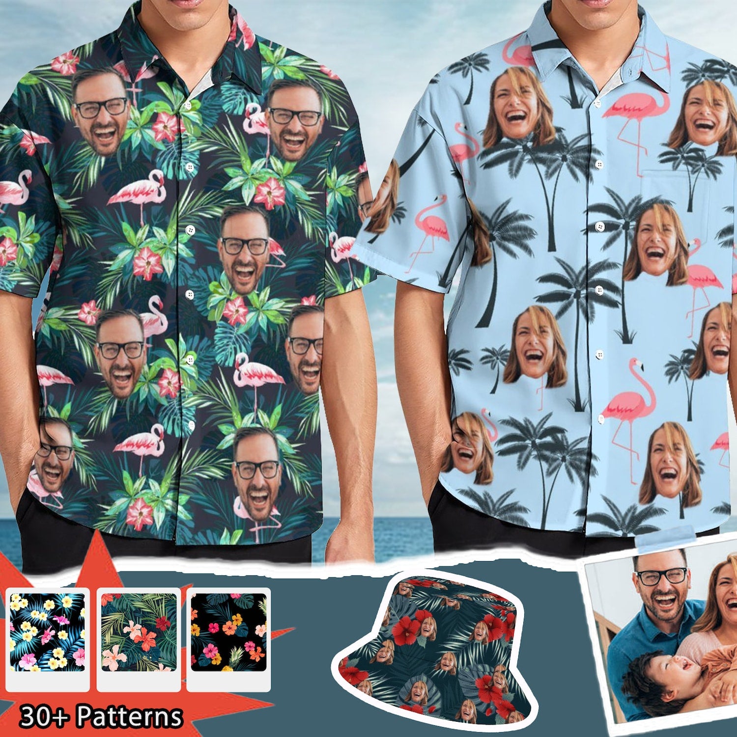 Custom Hawaiian Photo Shirt: Personalized Shirt with Face, All Over Print Birthday Gift