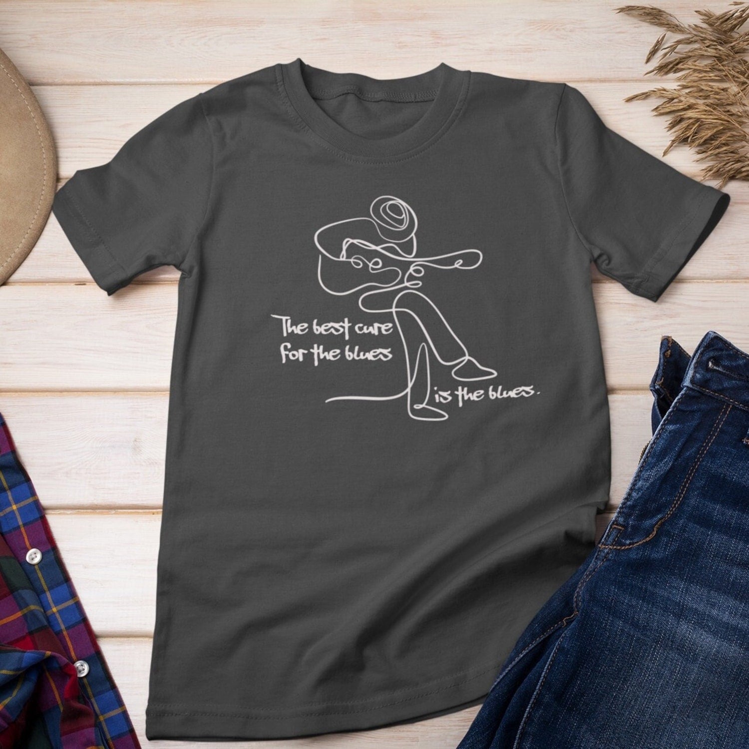 Blues Is The Cure T-Shirt: Music Lover Gift, Retro Guitarist Tee