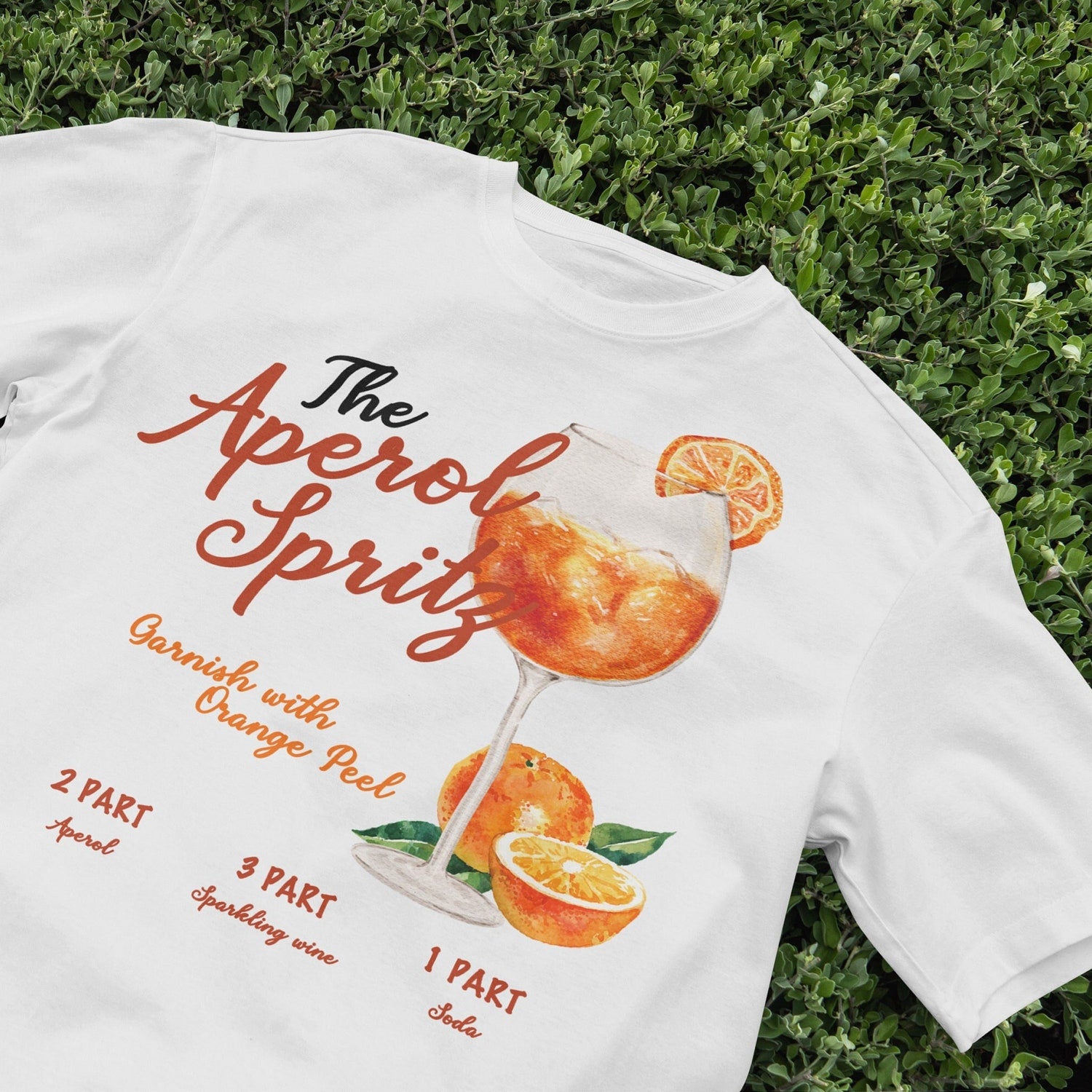 The Aperol Spritz T-Shirt, cocktail tshirt, Y2K aesthetic Clothing, Retro shirt, 2000s, Cute shirt, drinking shirt, Minimalist, nostalgia