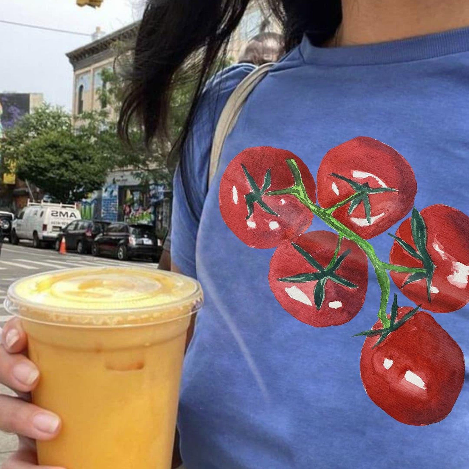 Tomatoes Painted Fruit Baby Tee, Coquette Style, Vintage Graphic, Pinterest Aesthetic, 90s Top, Y2K, Retro Graphic, Cottagecore, Historical