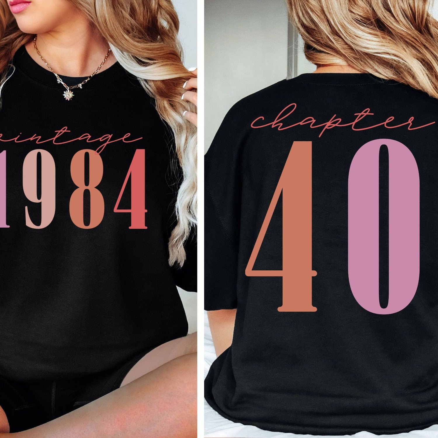 Classic 1984 Shirts For Women, Vintage 40th Birthday Year Number TShirt For Him, 40th Milestone Best Friend Bday Gift For Her, 40 Bday Shirt