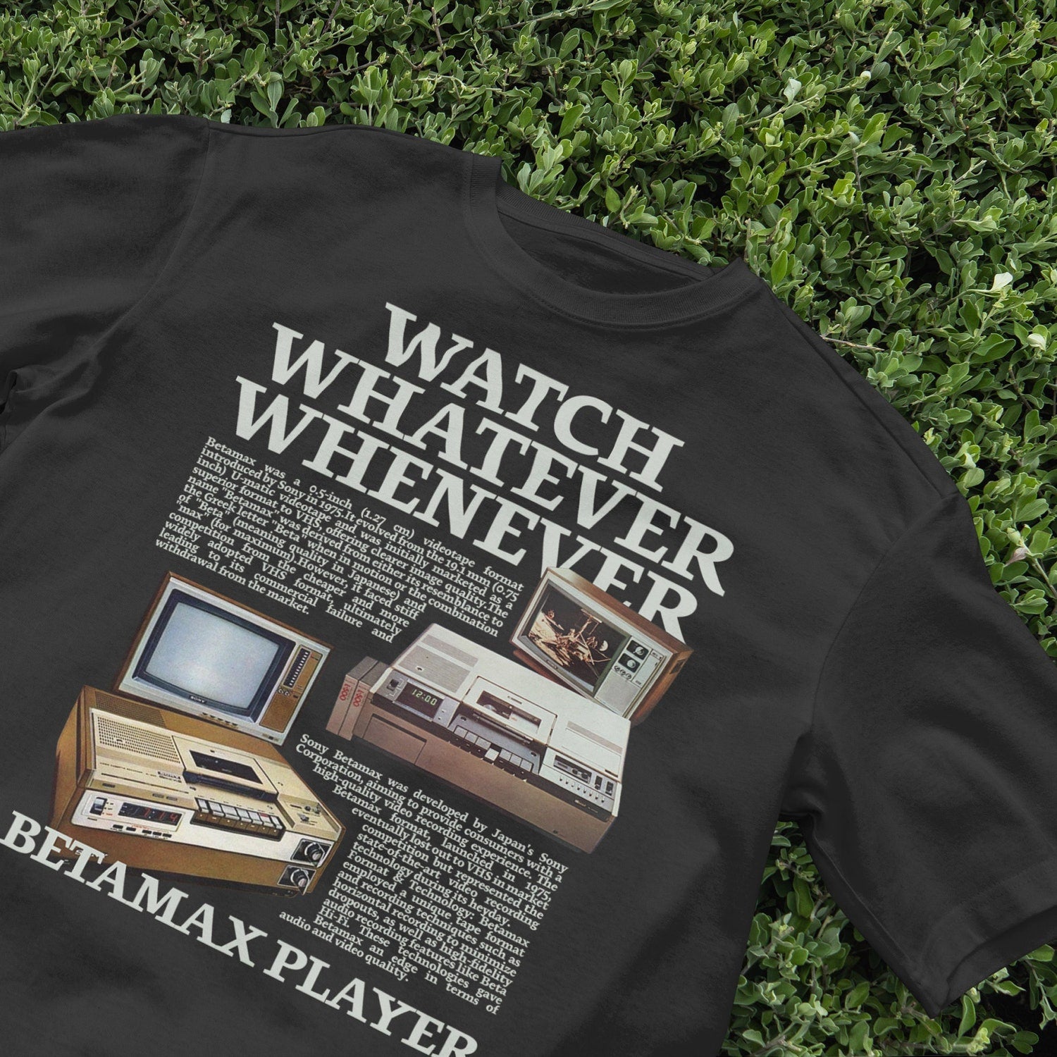Vintage Betamax T-Shirt, Nostalgic Shirt, Retro VHS shirt, Y2K, Vintage Aesthetic Shirt, 2000s Trendy shirt, Video Player, Vaporwave shirt