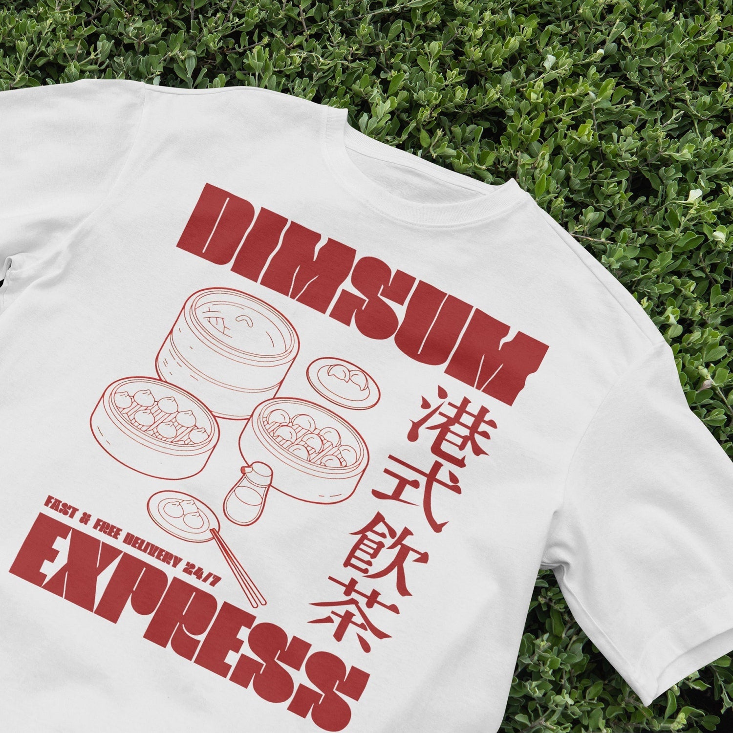 Dimsum Express T-Shirt, Foodie shirt tshirt, Y2K aesthetic Clothing, Retro shirt, 2000s, Cute shirt, Minimalist shirt, nostalgia