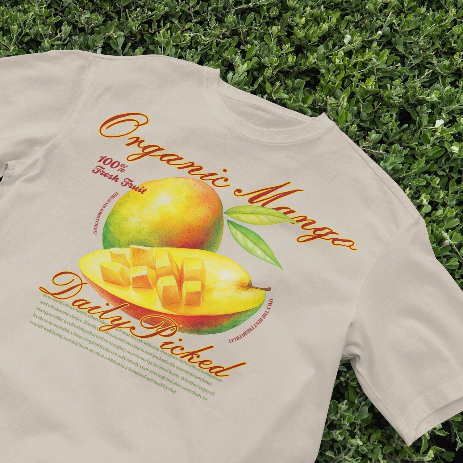 Cute Mango T-Shirt, Aesthetic Peach Shirt, Cute Citrus Shirt, Positivity Shirt, Indie Shirt, Y2K aesthetic Clothing, nostalgia shirt,