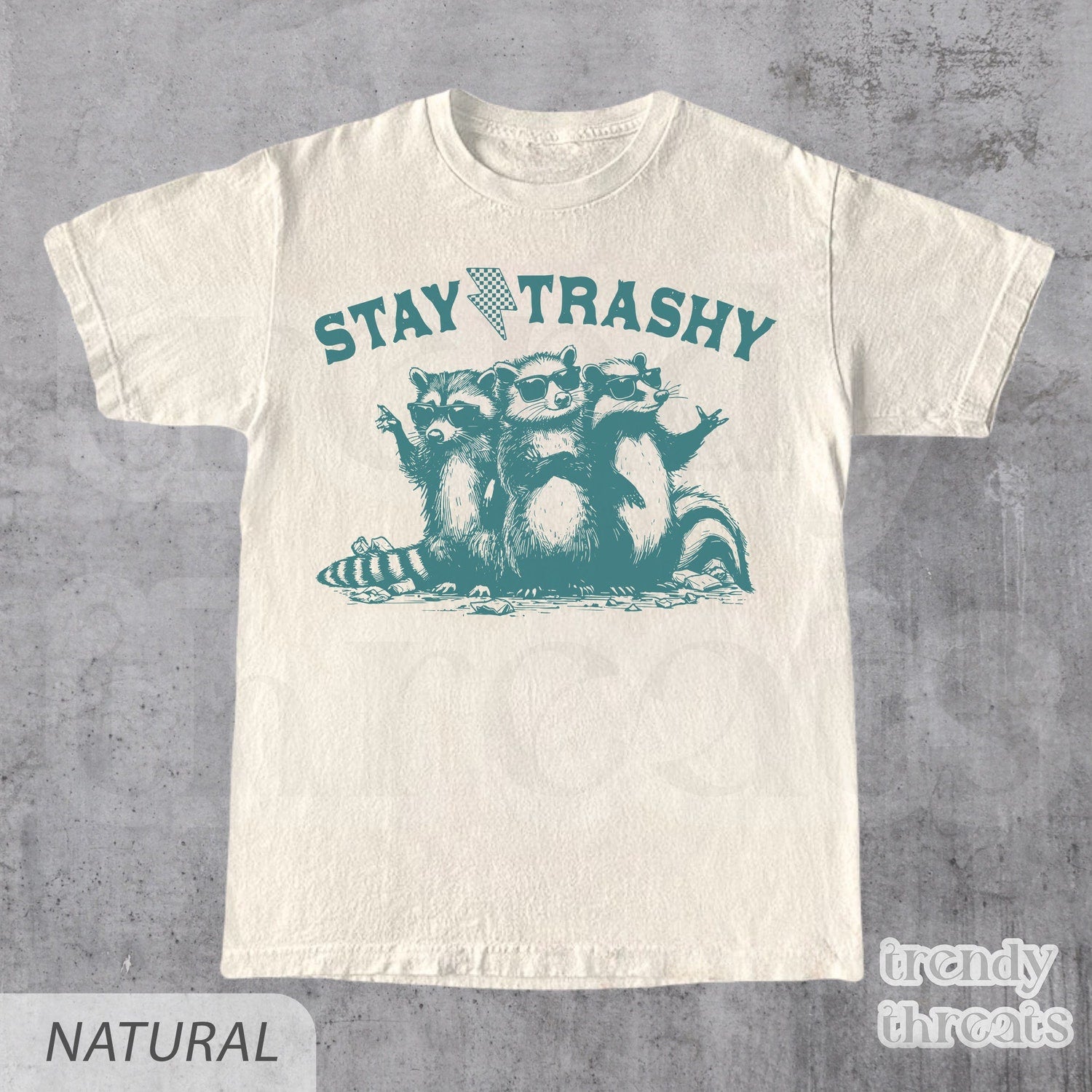 Stay Trashy Shirt, Vintage 90s Funny Racoon T-Shirt, Retro Y2k Boho Aesthetic Tee, Fun Meme T-Shirt, True To Size Raccoon Tee, Unisex
