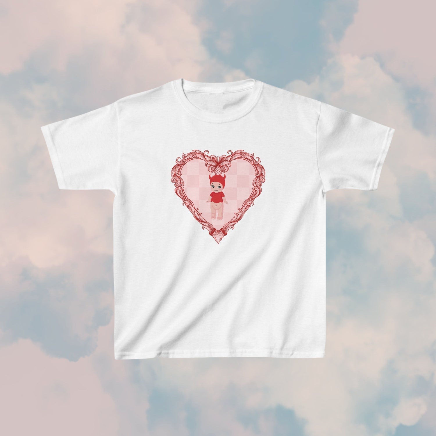 Sonny Angel Baby Tee, Cute Sonny Angel Devil Pinterest aesthetic shirt, vintage 90's style, trending baby tee