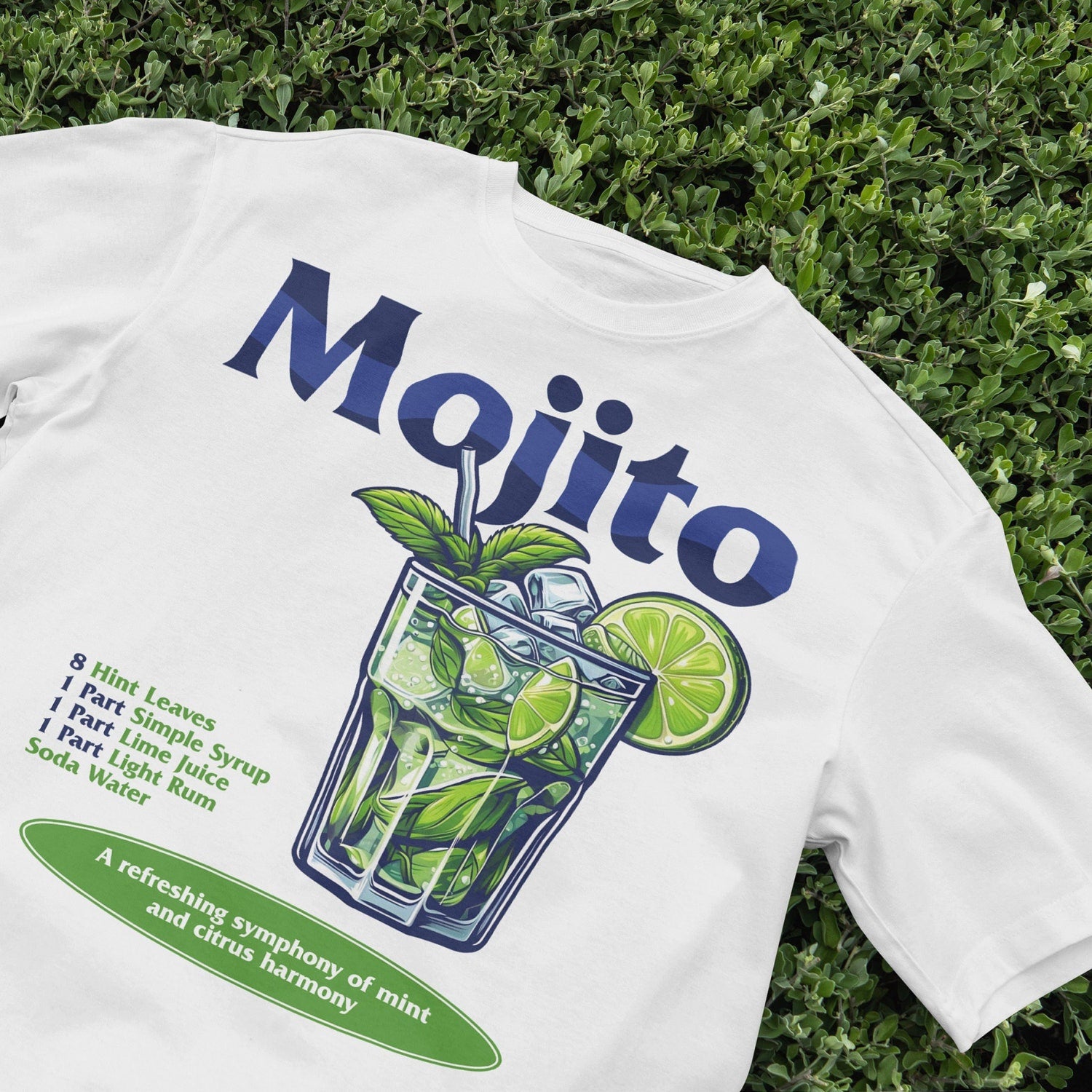 Mojito T-Shirt, cocktail tshirt, Cocktail shirt, Retro shirt, Y2K aesthetic Clothing, 2000s, Cute shirt, Minimalist, nostalgia