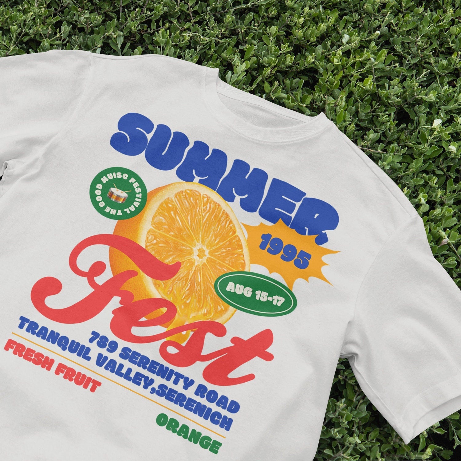 Retro Summer Fest T-Shirt, Cute Tropical Fruit Tee, Retro Aesthetic Design, Pop Art Shirt, Harajuku Style Tee, Y2K Shirt, Kawaii Shirt