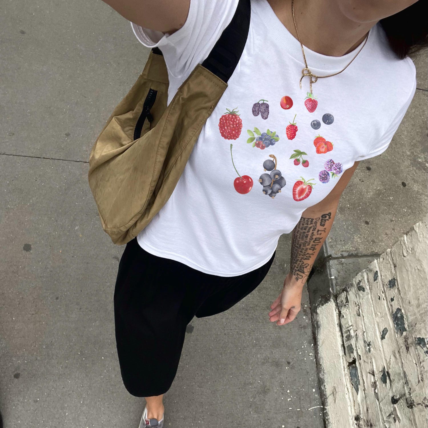 Berries Baby Tee, Fruit Pinterest Aesthetic Simple Graphic tee y2k Scrapbook Collage Womens Summer Baby Tee, Downtown Girl Gen Z Trending