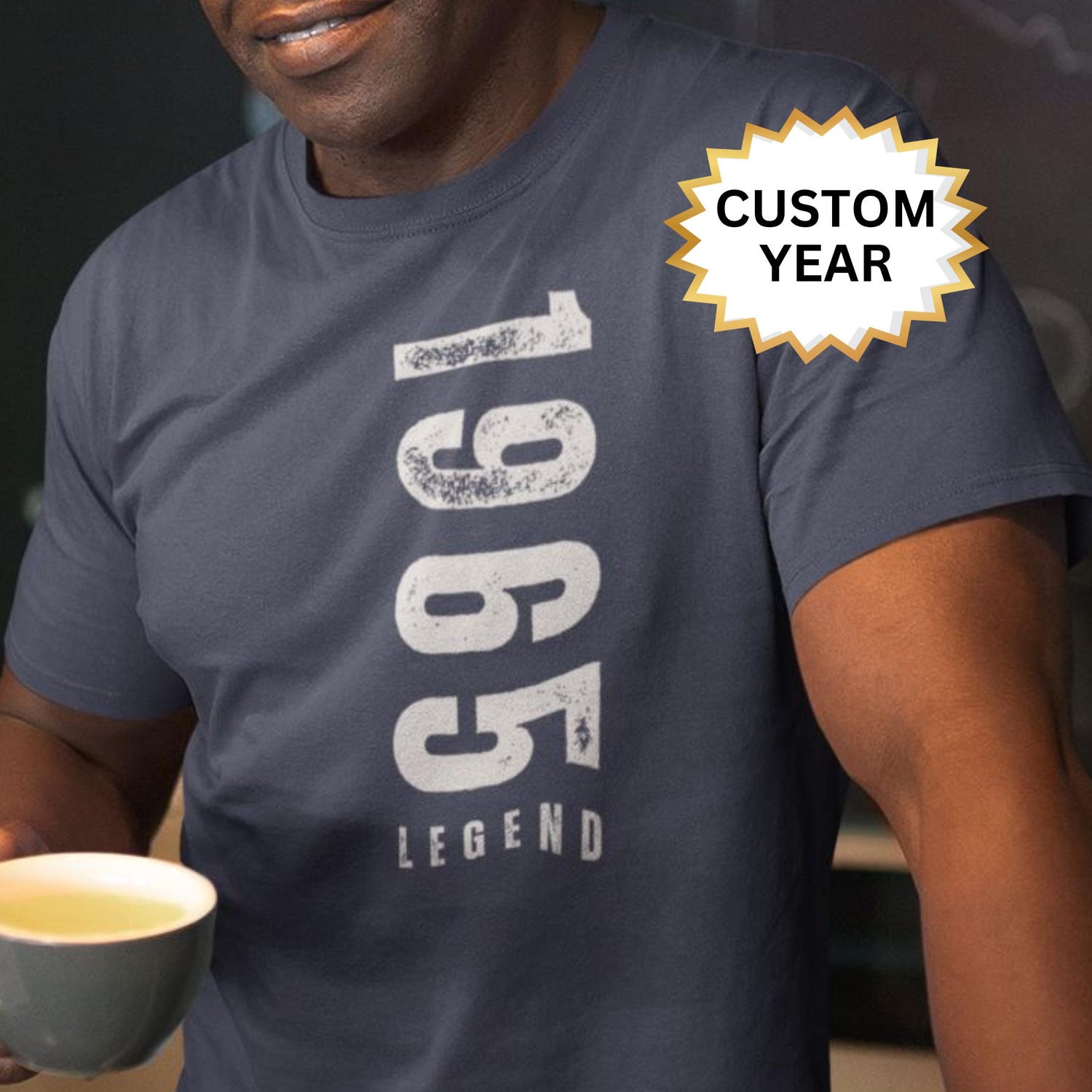 60th Birthday T-Shirt for Men: Custom 1965 Vintage Legend Tee