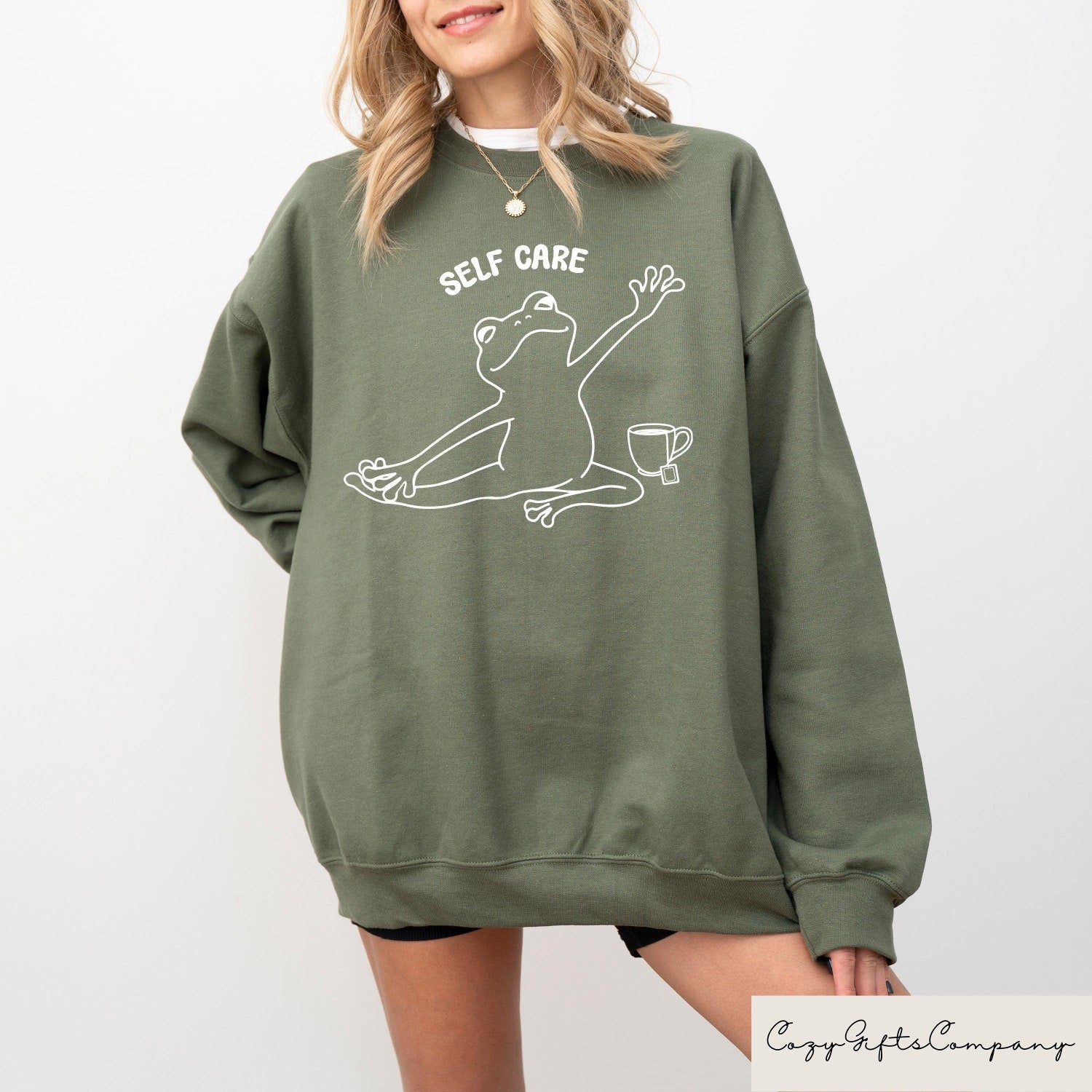 Retro Frog Self Care Shirt, Funny Frog Self Care Sweatshirt, Cute Frog T-shirt, Frog Lover Gift, Positive Vibes Tee, Mental Health Awareness
